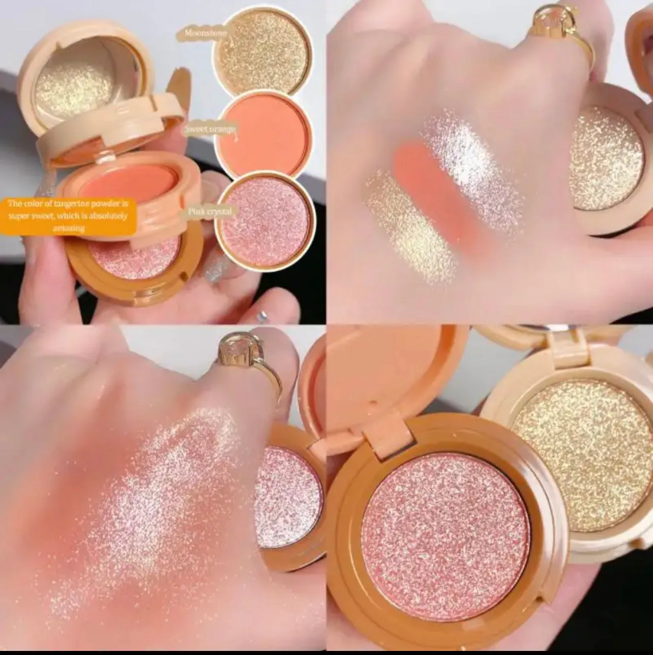 3-in-1 Makeup Palette Blush Highlighter Contouring All-in-one Palette Brightening Tone Retouching Lasting Face Makeup Waterproof