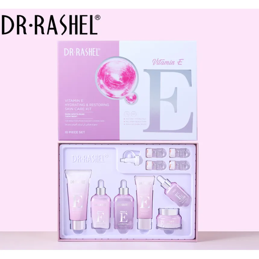 Dr. Rashel Vitamin E Hydrating & Restoring Skin Care Kit - 10 Piece Set